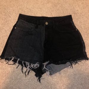Ripped denim shorts